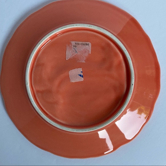 Pumpkin Plate Dish Ceramic 8.5” Fall Autumn leaves Cookies Dessert cheese EIC - Picture 5 of 13